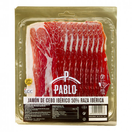 Jamón de Cebo Ibérico (50% raza ibérica) Loncheado (150 gr)