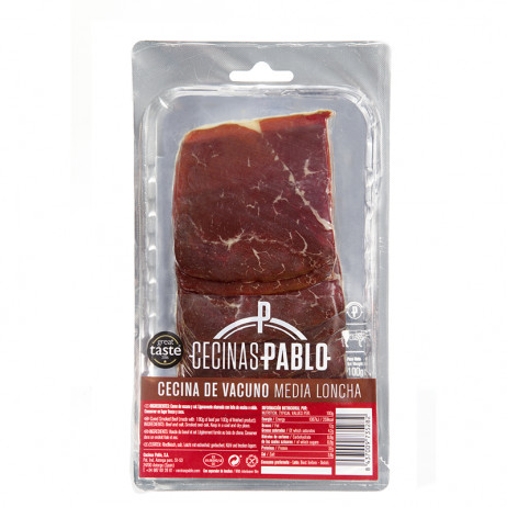 Loncheado de cecina curada de vacuno 100 grs. media loncha